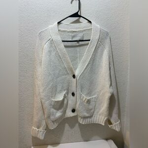 Brochu Walker The Cropped Cardigan Salt White Women's size L